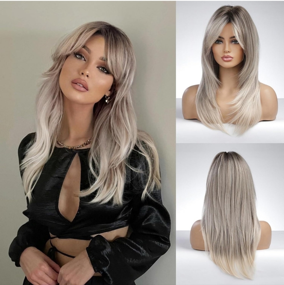 Brown Blonde Wig with Bang